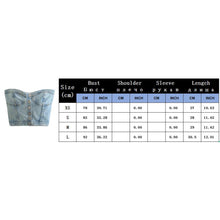 Load image into Gallery viewer, Bluey's Button Down Denim Bustier Crop Top -Strapless Denim
