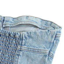 Load image into Gallery viewer, Bluey's Button Down Denim Bustier Crop Top -Strapless Denim