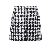 Load image into Gallery viewer, Lion Eyes Tweed Wool Houndstooth Mini Skirt