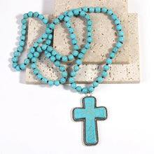 Load image into Gallery viewer, Big Stone Knotted Cross Pendant