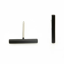 Load image into Gallery viewer, Luxe T-Bar Earrings; Silver, Gold, Black