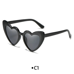 Love Heart Girls Colors Sunglasses Women Fashion Designer Pink Cute Retro Cat Eye Vintage UV400 Party Sun Glasses Red Female