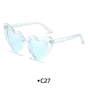 Love Heart Girls Colors Sunglasses Women Fashion Designer Pink Cute Retro Cat Eye Vintage UV400 Party Sun Glasses Red Female