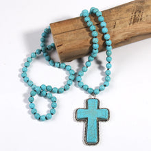 Load image into Gallery viewer, Big Stone Knotted Cross Pendant