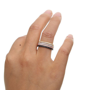 Romancing Stacker Ring Band- in Sterling Silver