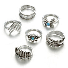 Load image into Gallery viewer, Turquoise Antique Bohemian Ring Sets