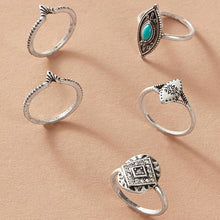 Load image into Gallery viewer, Turquoise Antique Bohemian Ring Sets
