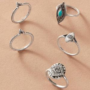 Turquoise Antique Bohemian Ring Sets