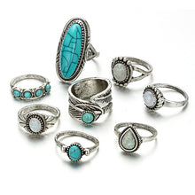 Load image into Gallery viewer, Turquoise Antique Bohemian Ring Sets