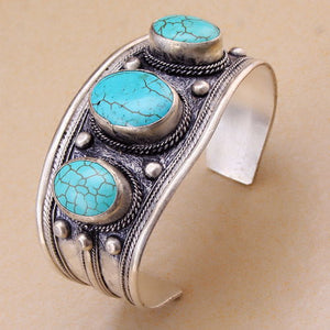 Stone Silver Cuff