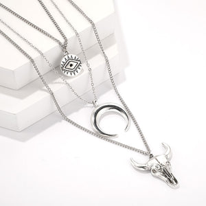 JJ's Vintage Silver Multi Layer Necklace