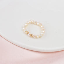Load image into Gallery viewer, Tides REAL Freshwater Pearl Ring Stacker w 925 Sterling Silver