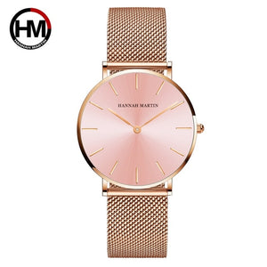 HM Luxury Quartz Movement Waterproof Stainless Watch Womens