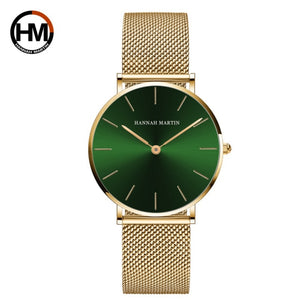 HM Luxury Quartz Movement Waterproof Stainless Watch Womens