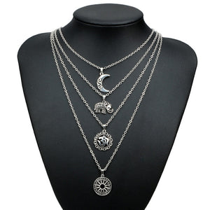 JJ's Vintage Silver Multi Layer Necklace