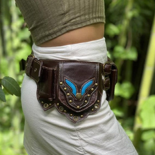 Steampunk Handmade Leather Utility Hip Belt Bag