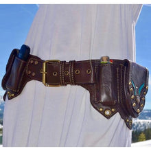 Load image into Gallery viewer, Steampunk Handmade Leather Utility Hip Belt Bag