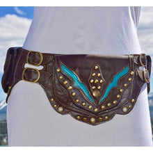 Load image into Gallery viewer, Steampunk Handmade Leather Utility Hip Belt Bag