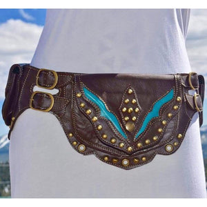 Steampunk Handmade Leather Utility Hip Belt Bag