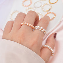 Load image into Gallery viewer, Tides REAL Freshwater Pearl Ring Stacker w 925 Sterling Silver
