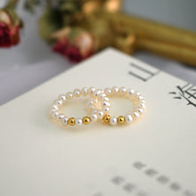 Load image into Gallery viewer, Tides REAL Freshwater Pearl Ring Stacker w 925 Sterling Silver