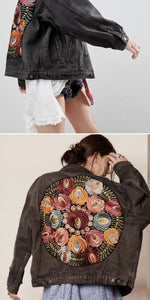 Rosa Vintage Embroidery Denim Coat