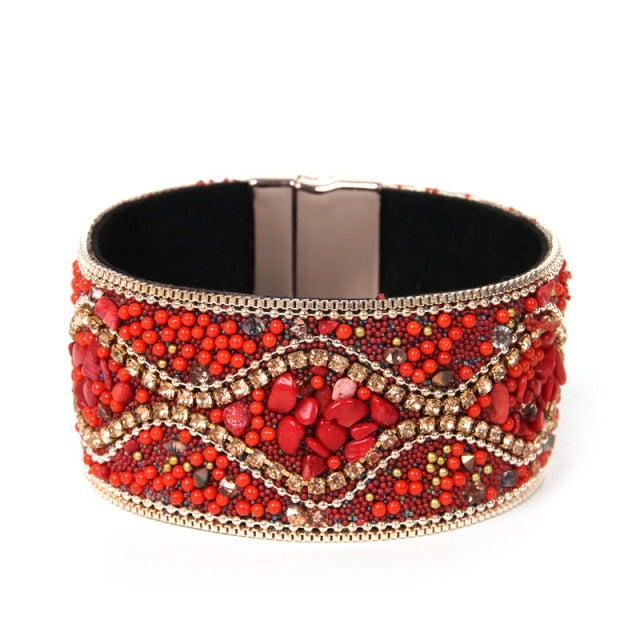 Bohemian Retro Rhinestone Cuff