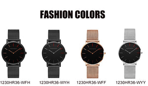 HM Luxury Quartz Movement Waterproof Stainless Watch Womens