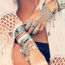 Load image into Gallery viewer, Georgie Silver Boho Vintage Hand Jewelry